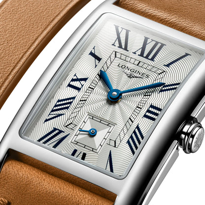 Longines DolceVita x YVY Stainless Steel Silver Dial Brown Leather Strap Quartz Womens Watch L5.512.4.71.B