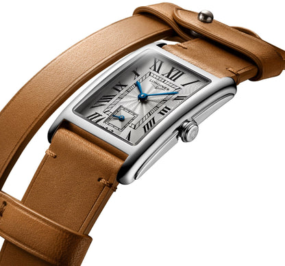 Longines DolceVita x YVY Stainless Steel Silver Dial Brown Leather Strap Quartz Womens Watch L5.512.4.71.B