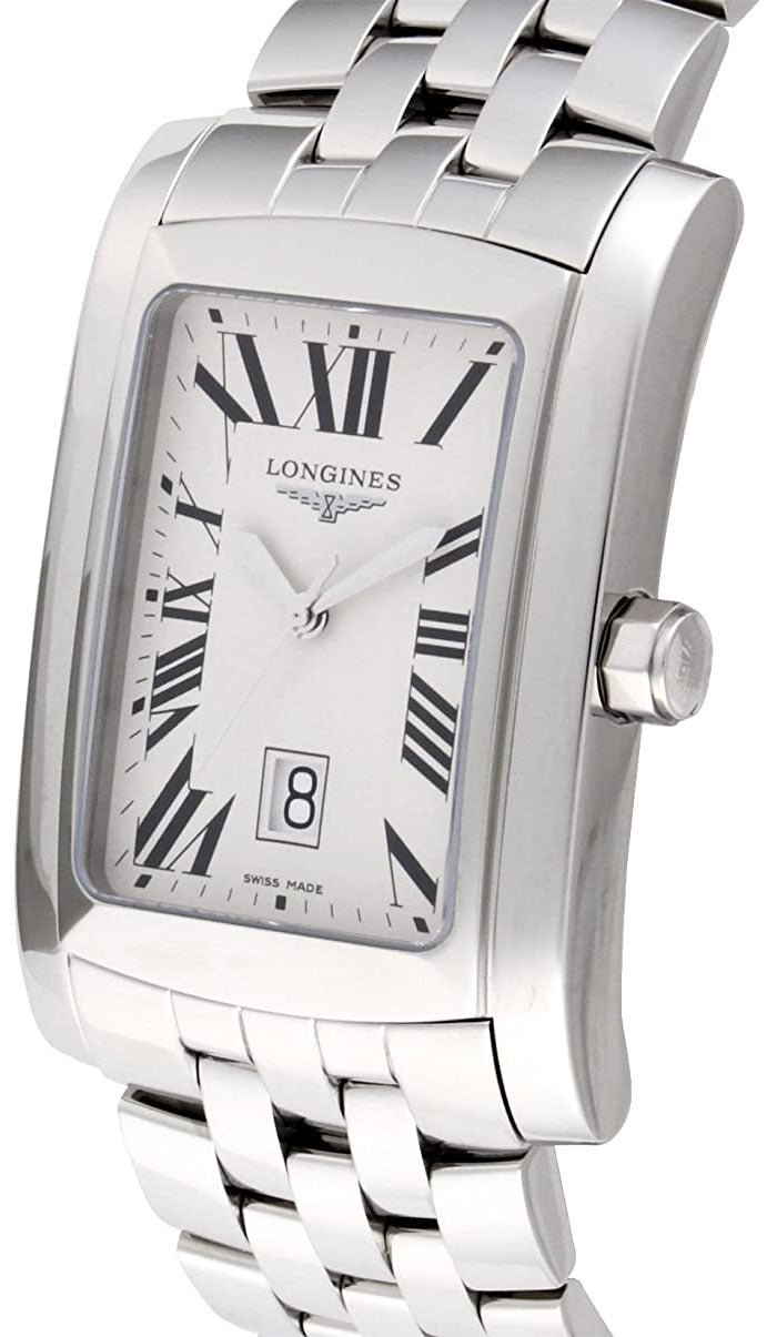 Longines DolceVita XL Silver Dial Date Quartz Stainless Steel Mens Watch L5.686.4.71.6