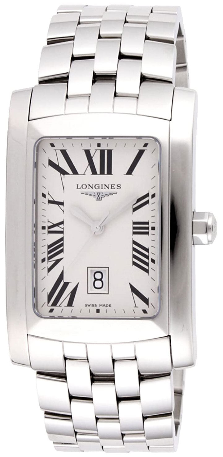 Longines DolceVita XL Silver Dial Date Quartz Stainless Steel Mens Watch L5.686.4.71.6