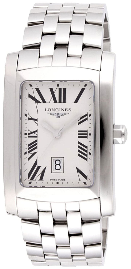 Longines DolceVita XL Silver Dial Date Quartz Stainless Steel Mens Watch L5.686.4.71.6