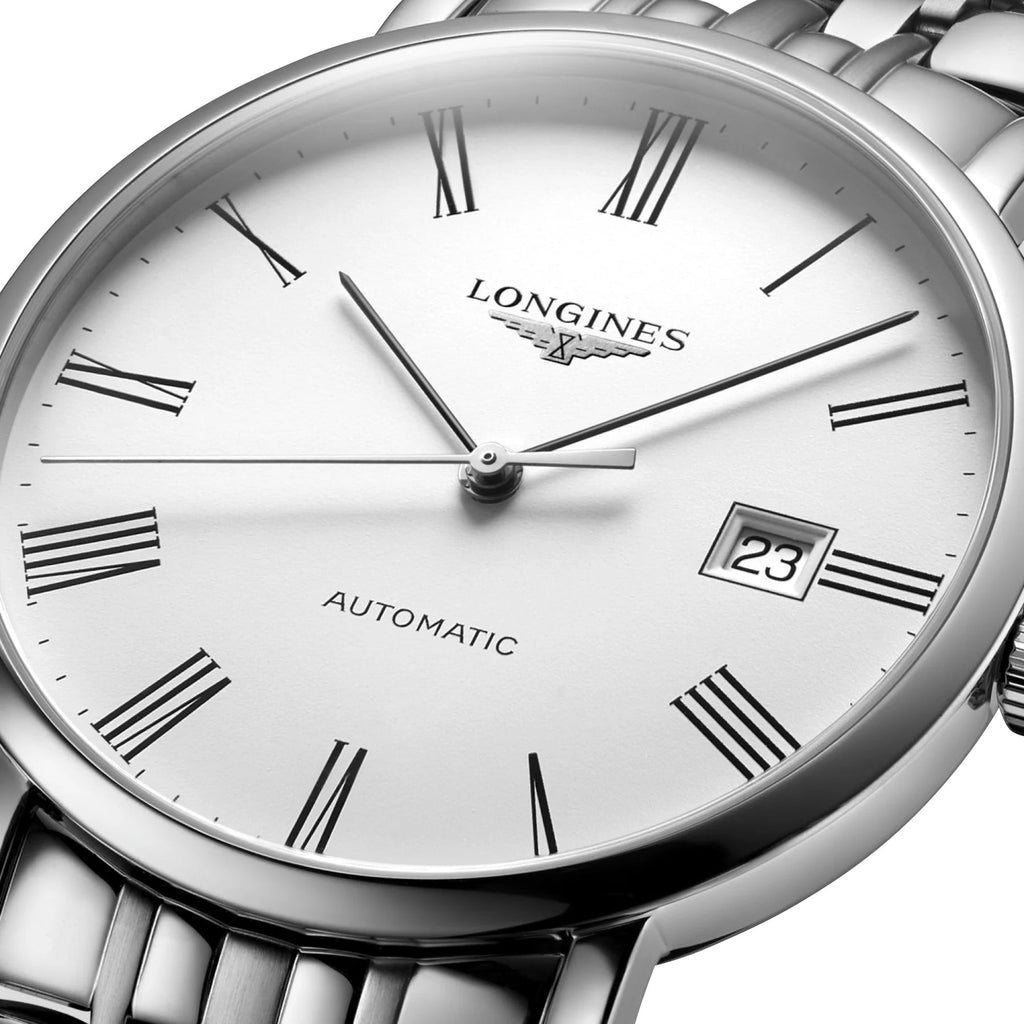 Longines Elegant Automatic Stainless Steel White Dial Date Mens Watch L4.910.4.11.6