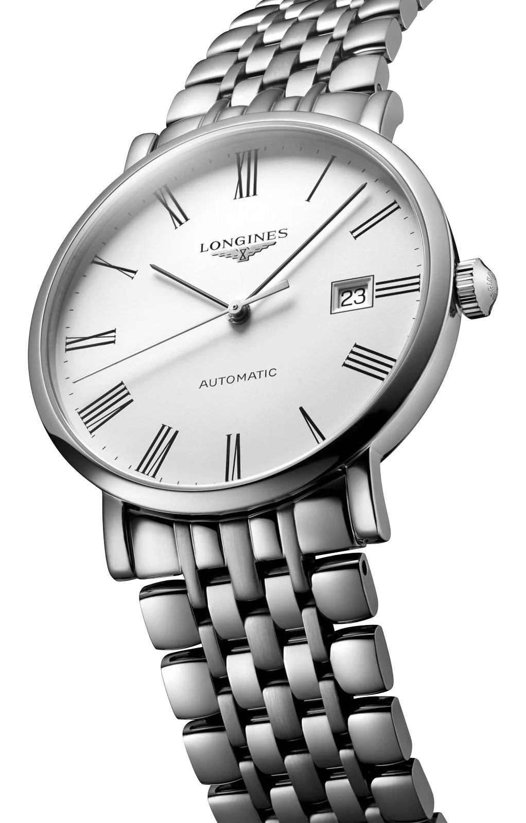 Longines Elegant Automatic Stainless Steel White Dial Date Mens Watch L4.910.4.11.6