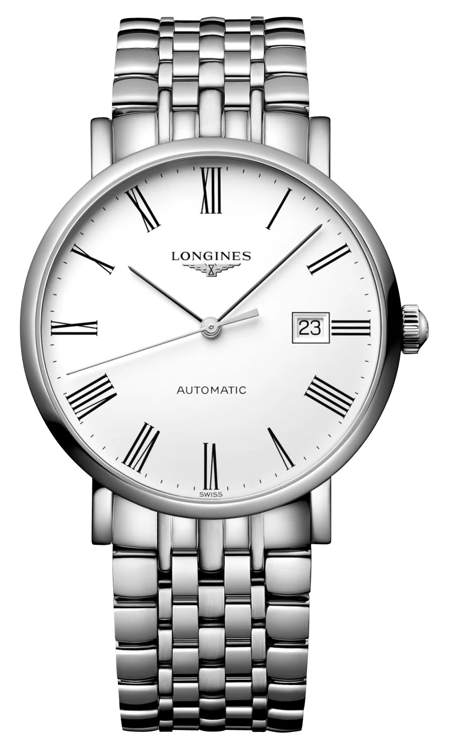 Longines Elegant Automatic Stainless Steel White Dial Date Mens Watch L4.910.4.11.6