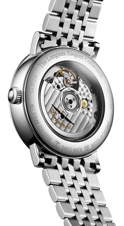 Longines Elegant Automatic Stainless Steel White Dial Date Unisex Watch L4.812.4.11.6