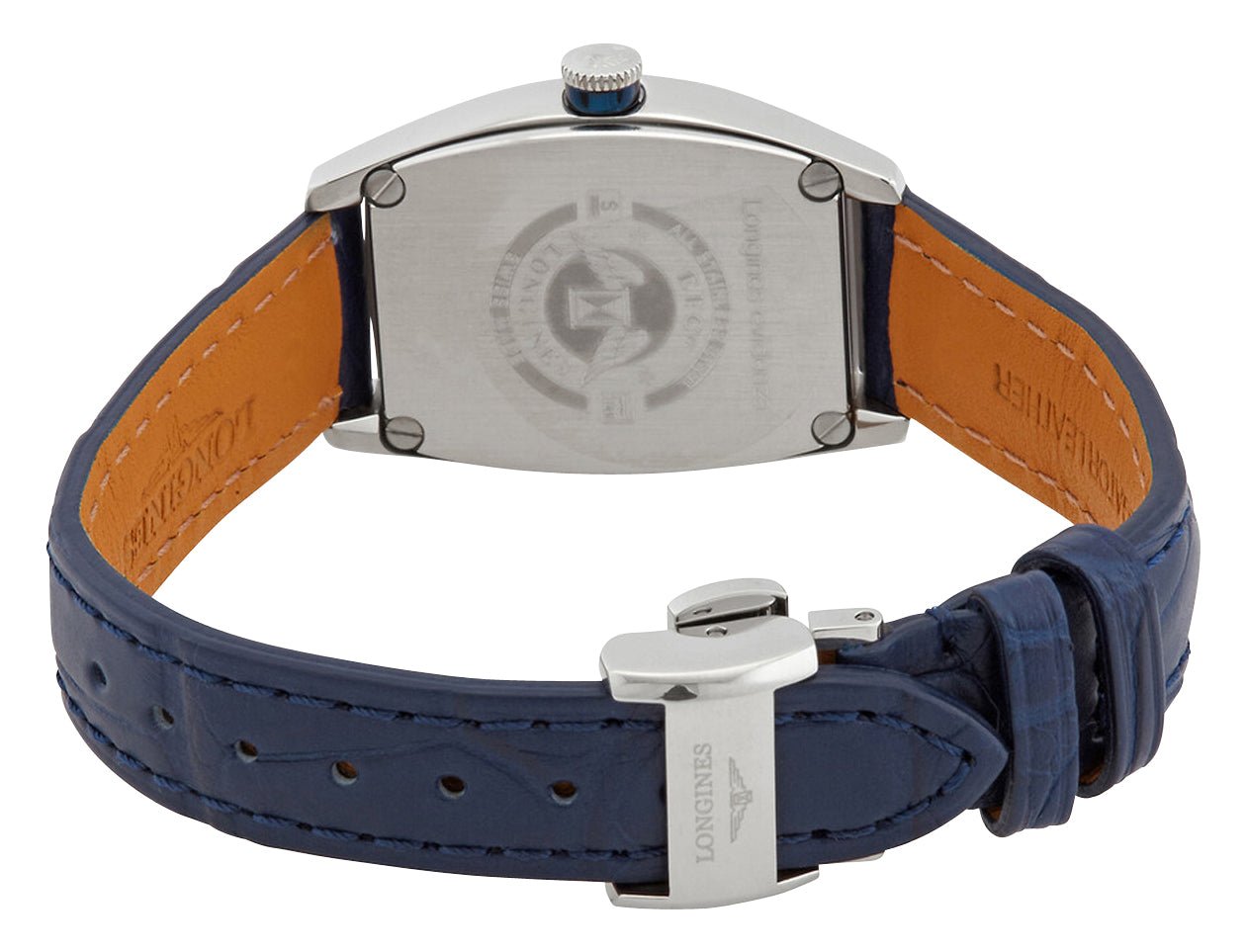 Longines Evidenza Automatic Stainless Steel Blue Dial Blue Leather Strap Date Womens Watch L2.142.4.96.2
