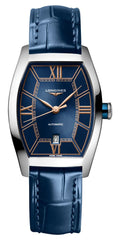 Longines Evidenza Automatic Stainless Steel Blue Dial Blue Leather Strap Date Womens Watch L2.142.4.96.2