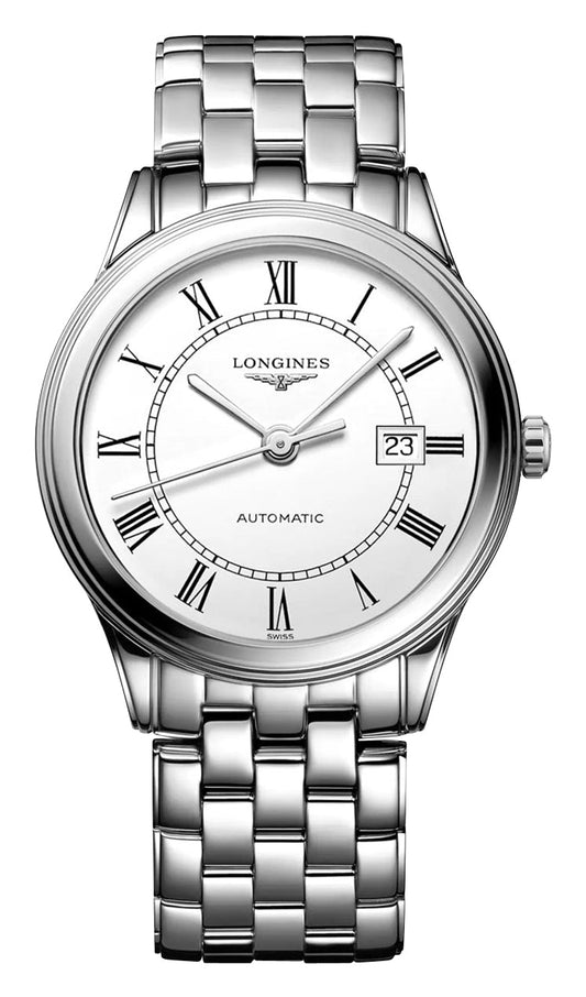 Longines Flagship Automatic Stainless Steel White Dial Date Mens Watch L4.984.4.21.6