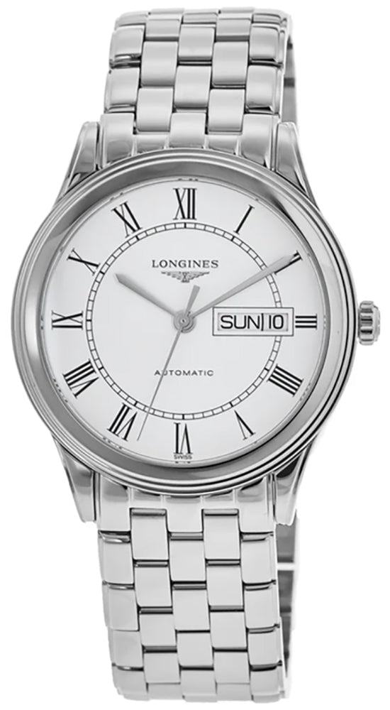 Longines Flagship Automatic Stainless Steel White Dial Day/Date Mens Watch L4.899.4.21.6