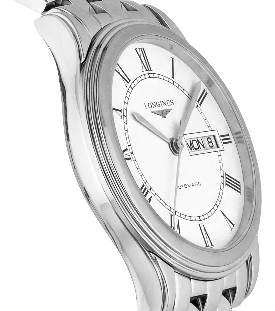 Longines Flagship Automatic Stainless Steel White Dial Day/Date Mens Watch L4.899.4.21.6