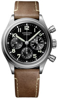 Longines Heritage Avigation BigEye Chronograph Black Dial Brown Leather Strap Mens Watch L2.816.4.53.2