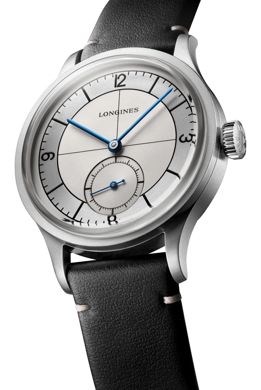 Longines Heritage Classic Automatic Stainless Steel Silver Dial Black/Blue Interchangeable Leather Strap Mens Watch L2.828.4.73.0