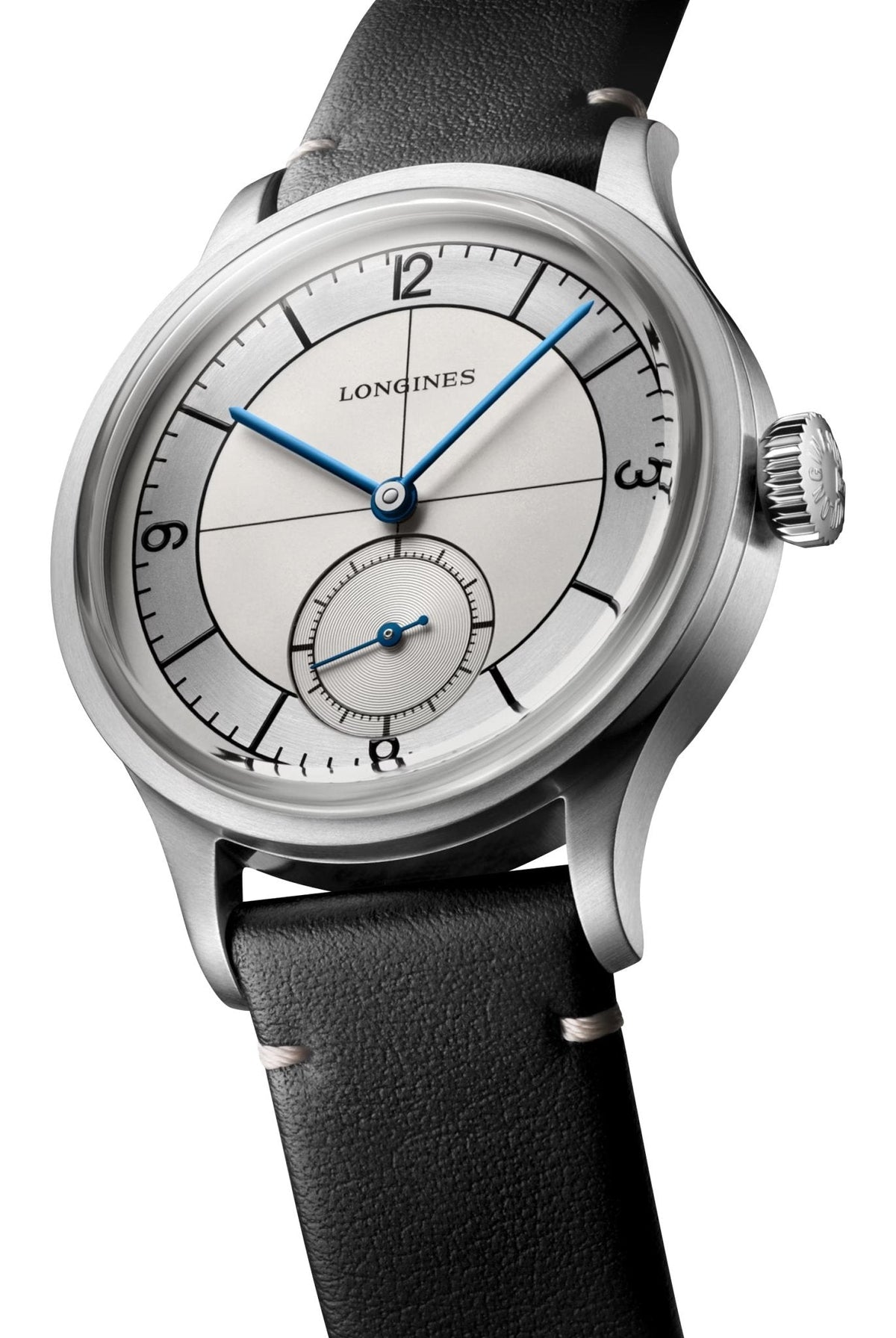 Longines Heritage Classic Automatic Stainless Steel Silver Dial Black/Blue Interchangeable Leather Strap Mens Watch L2.828.4.73.0