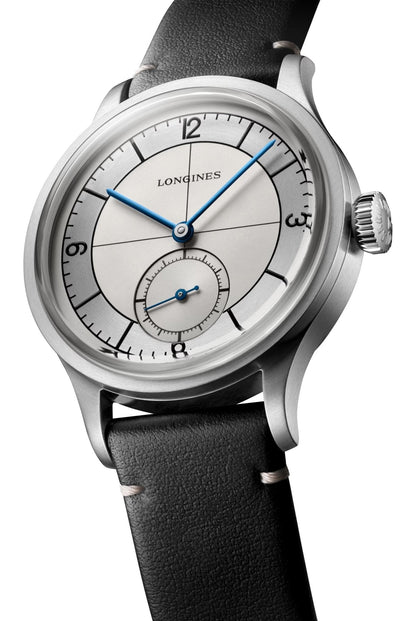 Longines Heritage Classic Automatic Stainless Steel Silver Dial Black/Blue Interchangeable Leather Strap Mens Watch L2.828.4.73.0