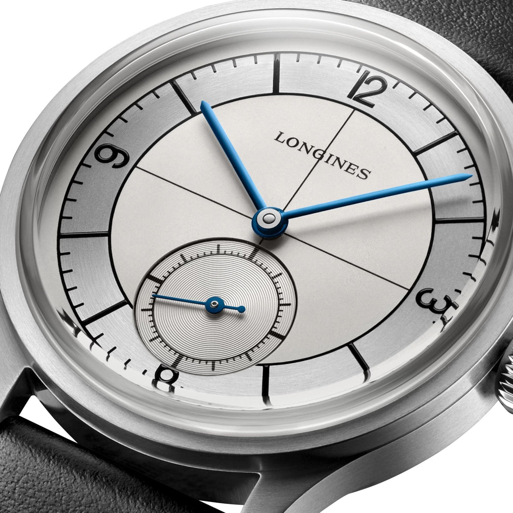 Longines Heritage Classic Automatic Stainless Steel Silver Dial Black/Blue Interchangeable Leather Strap Mens Watch L2.828.4.73.0