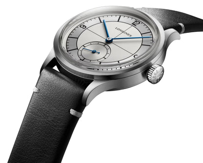 Longines Heritage Classic Automatic Stainless Steel Silver Dial Black/Blue Interchangeable Leather Strap Mens Watch L2.828.4.73.0