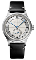 Longines Heritage Classic Automatic Stainless Steel Silver Dial Black/Blue Interchangeable Leather Strap Mens Watch L2.828.4.73.0