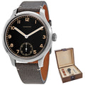 Longines Heritage Military 1938 Limited Edition Mechanical Hand-Wind Stainless Steel Black Dial Gray/Brown Interchangeable Leather Strap Mens Watch L2.826.4.53.2