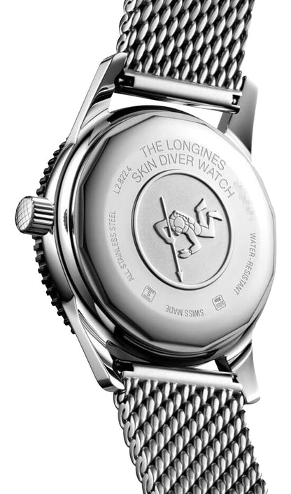 Longines Heritage Skin Diver Automatic Stainless Steel Black Dial Mens Watch L2.822.4.56.6