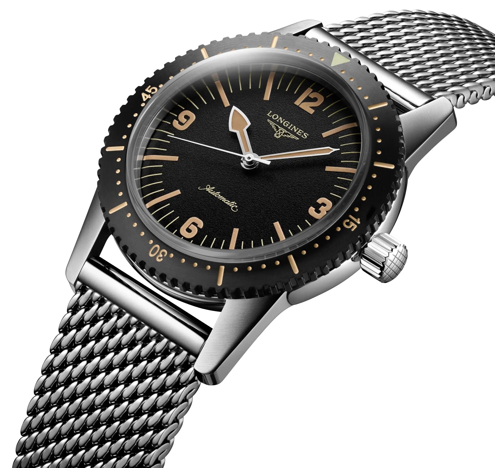 Longines Heritage Skin Diver Automatic Stainless Steel Black Dial Mens Watch L2.822.4.56.6