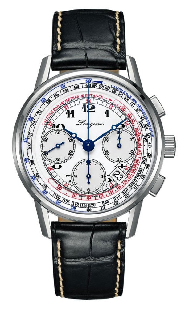 Longines Heritage Tachymeter Chronograph Automatic Steel Mens Strap Watch Date L2.781.4.13.2