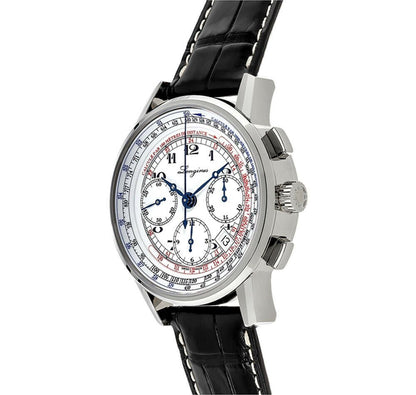 Longines Heritage Tachymeter Chronograph Automatic Steel Mens Strap Watch Date L2.781.4.13.2
