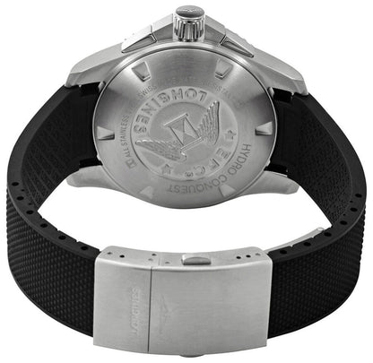Longines HydroConquest Automatic Chronograph Stainless Steel Black Dial Black Rubber Strap Date Divers Mens Watch L3.883.4.56.9