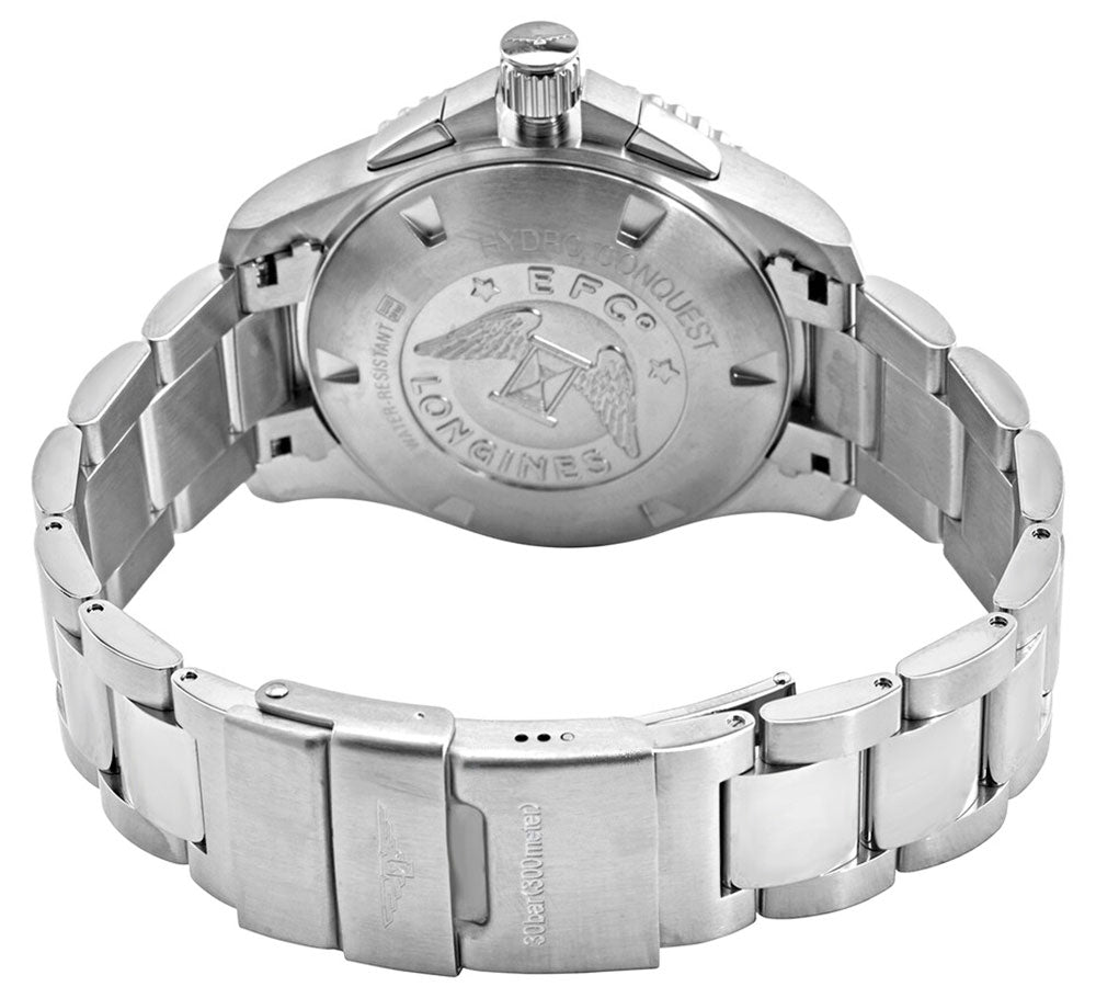 Longines HydroConquest Automatic Chronograph Stainless Steel Black Dial Date Divers Mens Watch L3.883.4.56.6