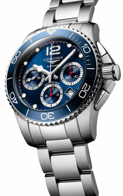 Longines HydroConquest Automatic Chronograph Stainless Steel Blue Dial Date Divers Mens Watch L3.783.4.96.6