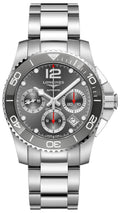 Longines HydroConquest Automatic Chronograph Stainless Steel Gray Dial Date Divers Mens Watch L3.783.4.76.6