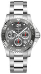Longines HydroConquest Automatic Chronograph Stainless Steel Gray Dial Date Divers Mens Watch L3.783.4.76.6