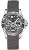 Longines HydroConquest Automatic Chronograph Stainless Steel Grey Rubber Strap Grey Dial Date Divers Mens Watch L3.783.4.76.9