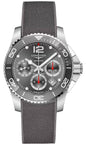Longines HydroConquest Automatic Chronograph Stainless Steel Grey Rubber Strap Grey Dial Date Divers Mens Watch L3.783.4.76.9