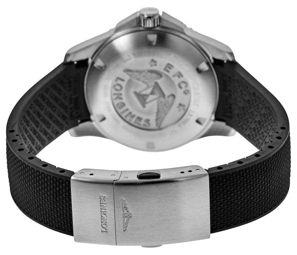 Longines HydroConquest Automatic Stainless Steel Black Dial Black Rubber Strap Date Divers Mens Watch L3.780.4.56.9