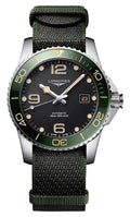 Longines HydroConquest Automatic Stainless Steel Black Dial Green NATO Nylon Strap Date Divers Mens Watch L3.781.4.05.2
