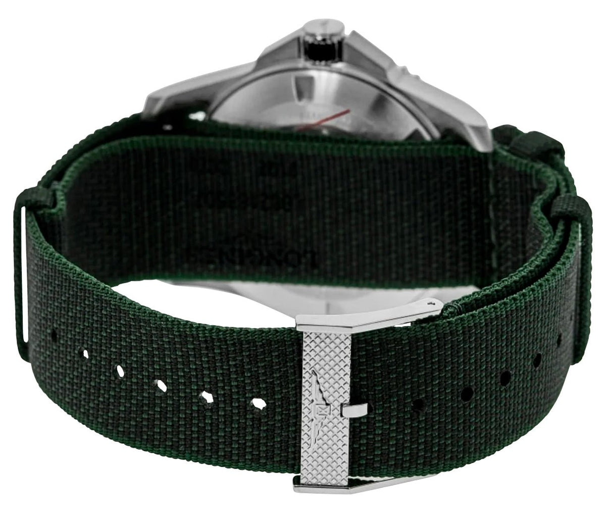 Longines HydroConquest Automatic Stainless Steel Black Dial Green NATO Nylon Strap Date Divers Mens Watch L3.781.4.05.2