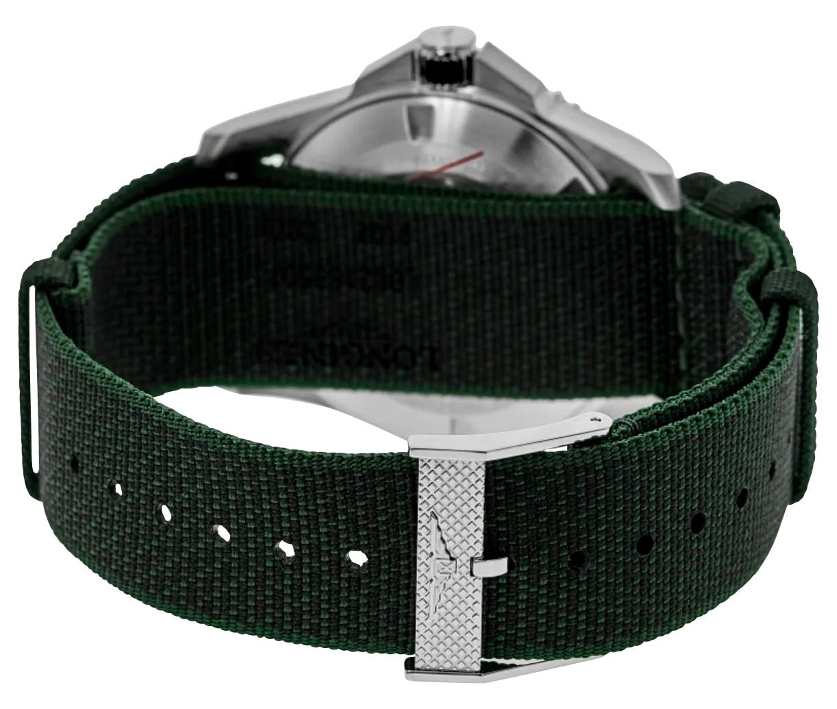 Longines HydroConquest Automatic Stainless Steel Black Dial Green NATO Nylon Strap Date Divers Mens Watch L3.781.4.05.2