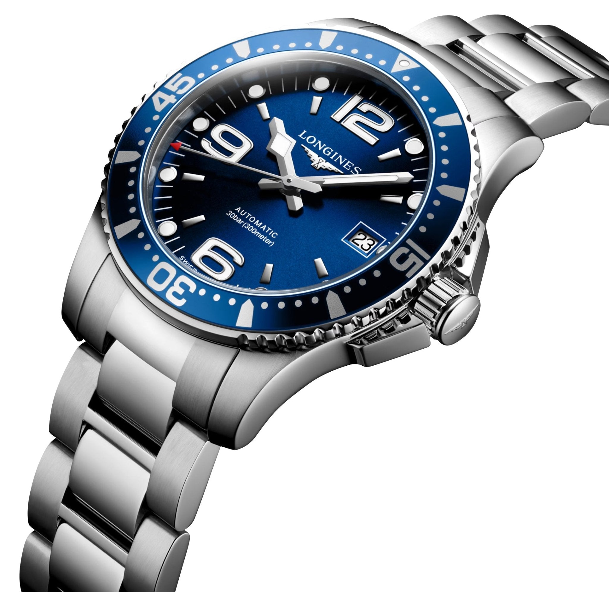 Longines HydroConquest Automatic Stainless Steel Blue Dial Date Divers Mens Watch L3.741.4.96.6