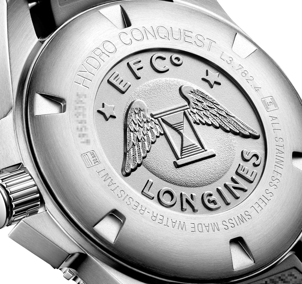 Longines HydroConquest Automatic Stainless Steel Gray Dial Gray Rubber Strap Date Divers Mens Watch L3.782.4.76.9