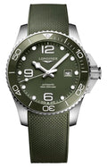 Longines HydroConquest Automatic Stainless Steel Green Dial Green Rubber Strap Date Divers Mens Watch L3.782.4.06.9