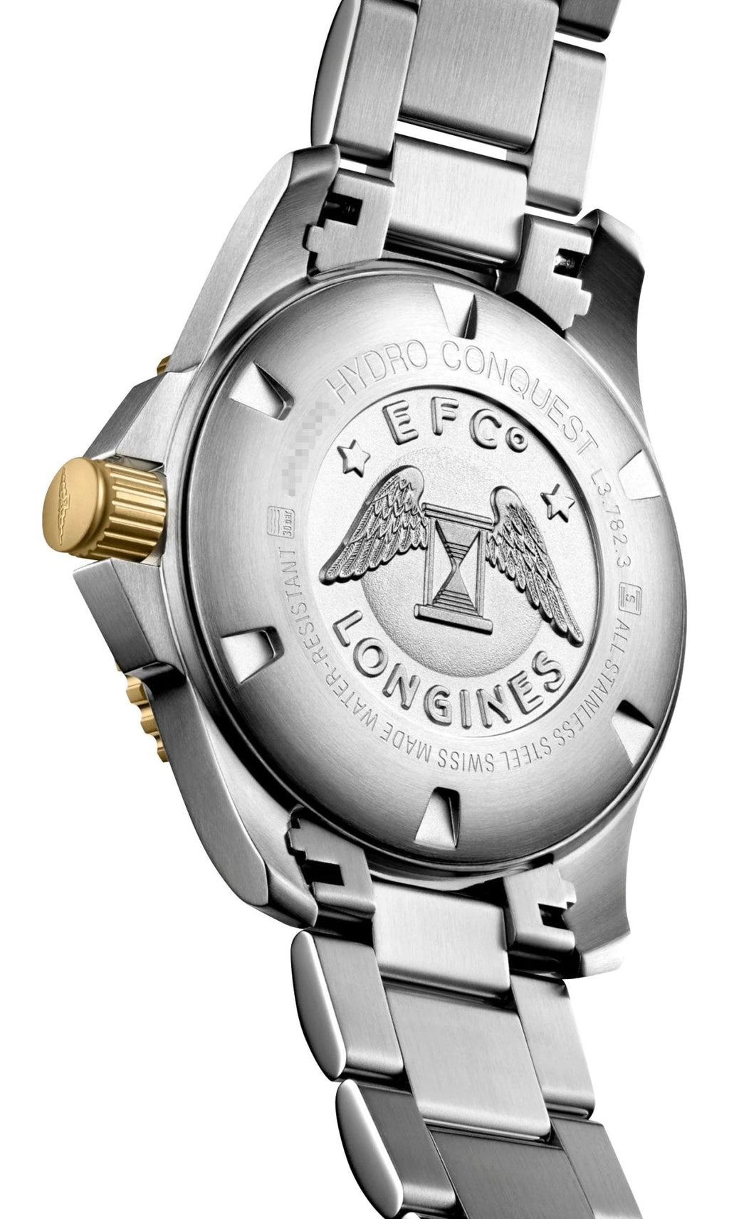 Longines HydroConquest Automatic Stainless Steel & Yellow Gold PVD Green Dial Date Divers Mens Watch L3.782.3.06.7