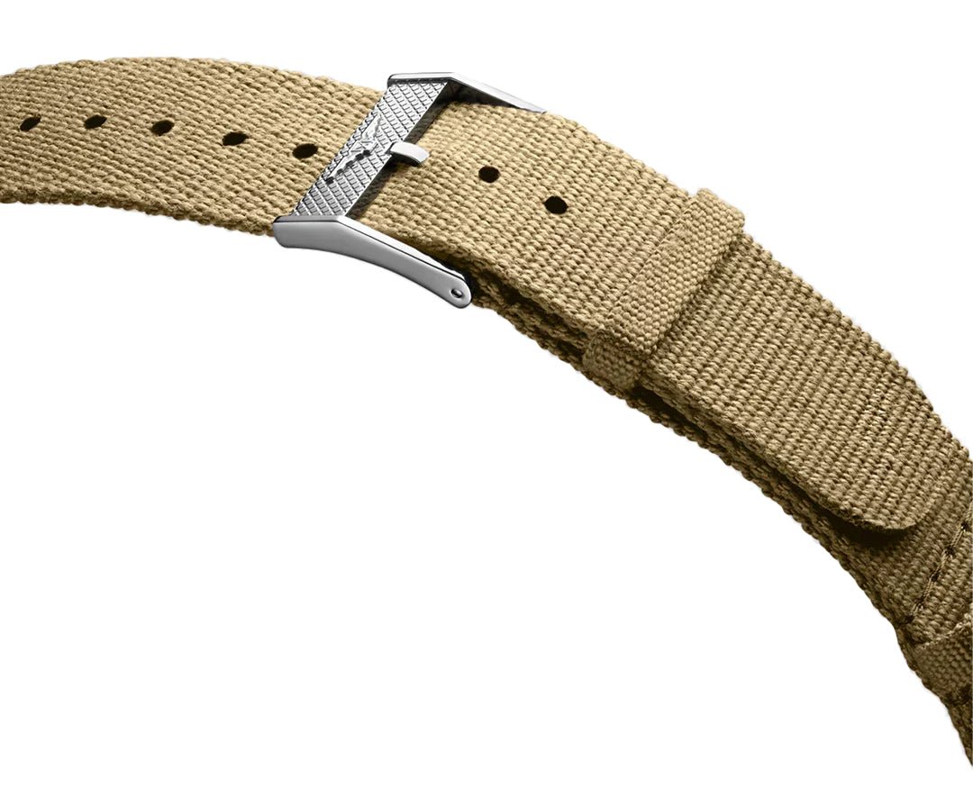Longines HydroConquest GMT Automatic Stainless Steel Brown Dial Beige NATO Nylon Strap Date Divers Mens Watch L3.790.4.66.2