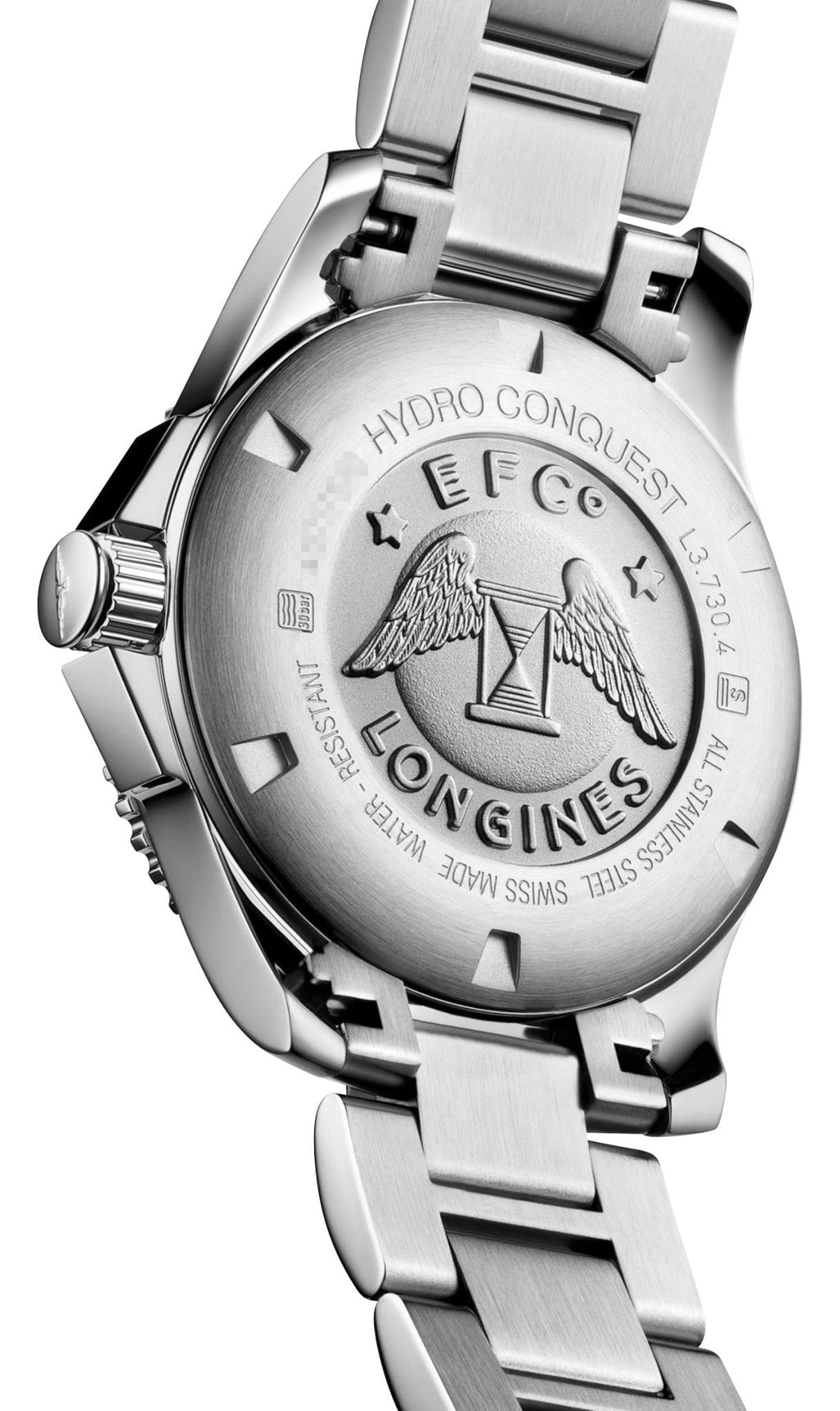 Longines HydroConquest Stainless Steel Black Dial Date Divers Quartz Mens Watch L3.730.4.56.6