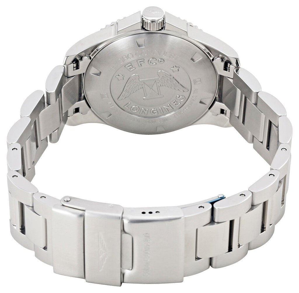Longines HydroConquest Stainless Steel Black Dial Date Divers Quartz Mens Watch L3.730.4.56.6
