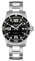 Longines HydroConquest Stainless Steel Black Dial Date Divers Quartz Mens Watch L3.740.4.56.6