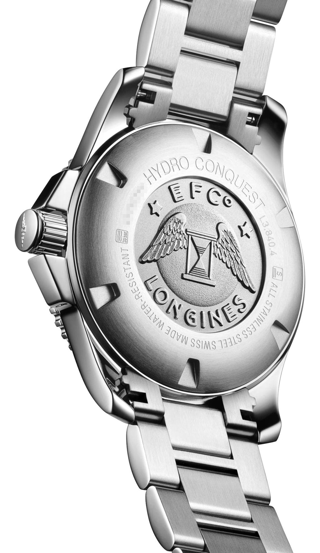 Longines HydroConquest Stainless Steel Black Dial Date Divers Quartz Mens Watch L3.840.4.56.6