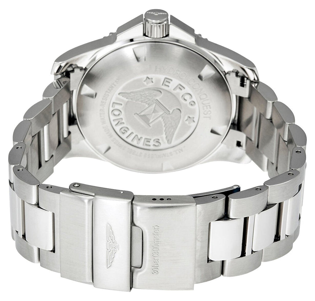 Longines HydroConquest Stainless Steel Black Dial Date Divers Quartz Mens Watch L3.840.4.56.6
