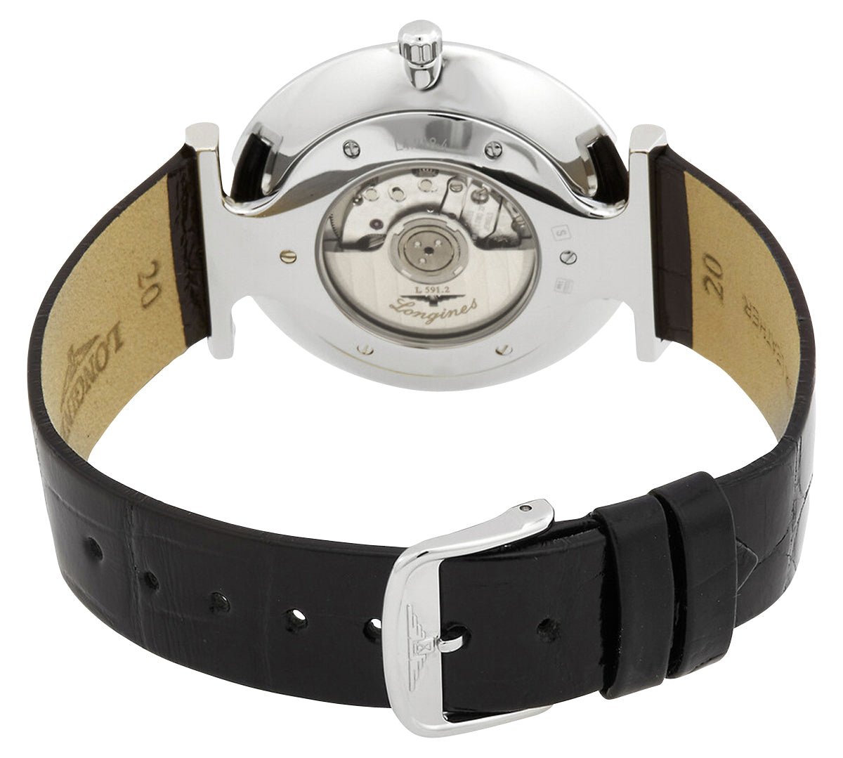 Longines La Grande Classique Automatic Stainless Steel White Dial Black Leather Strap Mens Watch L4.918.4.11.2