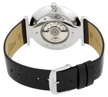 Longines La Grande Classique Automatic Stainless Steel White Dial Black Leather Strap Mens Watch L4.918.4.11.2