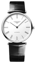 Longines La Grande Classique Automatic Stainless Steel White Dial Black Leather Strap Mens Watch L4.918.4.11.2